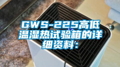 GWS-225高低溫濕熱試驗箱的詳細(xì)資料：