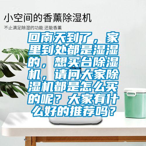 回南天到了,家里到處都是濕濕的,想買臺(tái)除濕機(jī),請問大家除濕機(jī)都是怎么買的呢?大家有什么好的推薦嗎?