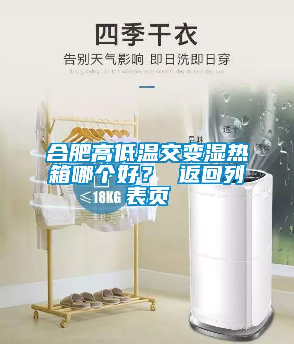 合肥高低溫交變濕熱箱哪個好？ 返回列表頁