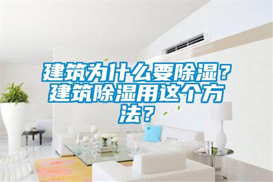 建筑為什么要除濕？建筑除濕用這個方法？